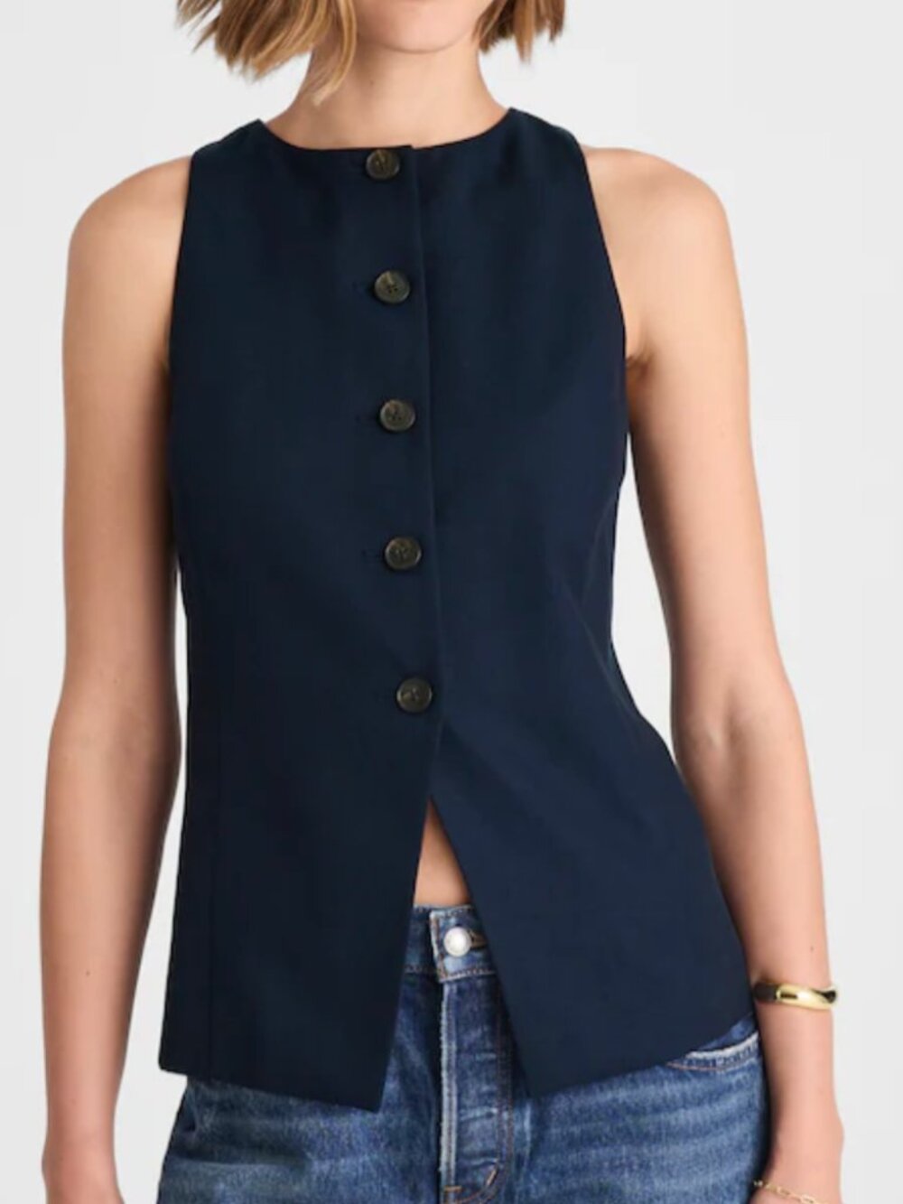 Madewell Crewneck Cutaway Vest - Navy - Size 0 - Never worn